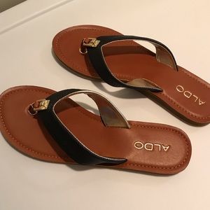 Aldo Black Flip Flops